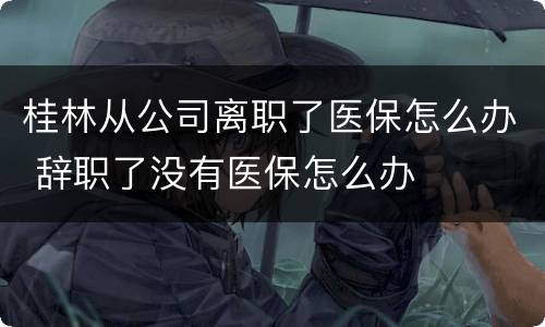 桂林从公司离职了医保怎么办 辞职了没有医保怎么办