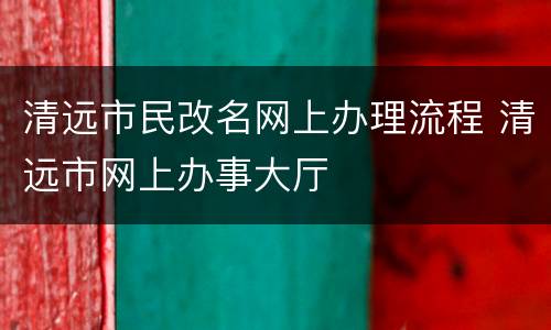 清远市民改名网上办理流程 清远市网上办事大厅