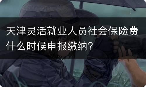 天津灵活就业人员社会保险费什么时候申报缴纳?