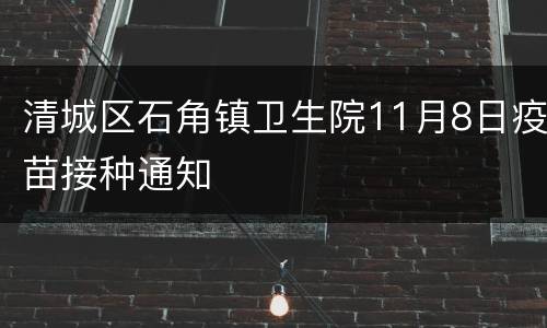 清城区石角镇卫生院11月8日疫苗接种通知
