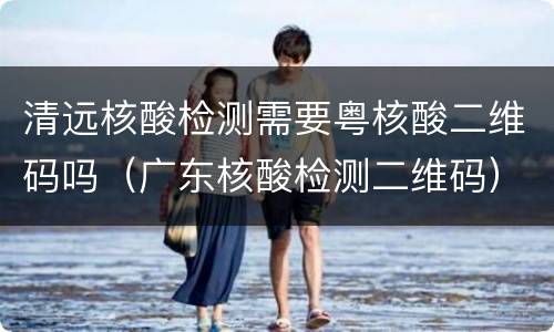 清远核酸检测需要粤核酸二维码吗（广东核酸检测二维码）