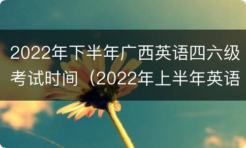 2022年下半年广西英语四六级考试时间（2022年上半年英语四六级考试时间）