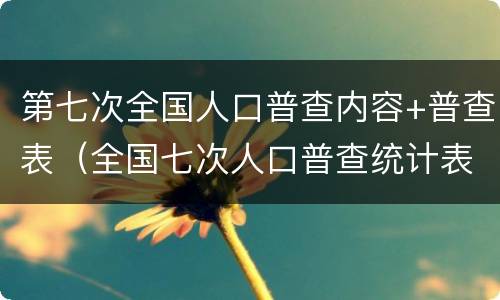 第七次全国人口普查内容+普查表（全国七次人口普查统计表）