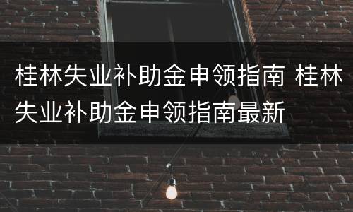 桂林失业补助金申领指南 桂林失业补助金申领指南最新