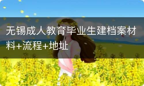 无锡成人教育毕业生建档案材料+流程+地址
