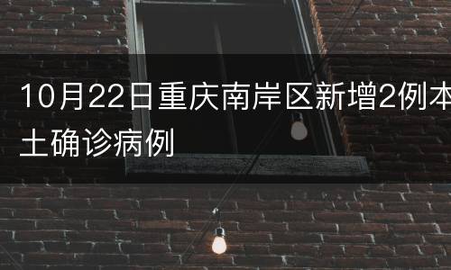 10月22日重庆南岸区新增2例本土确诊病例