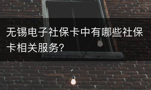 无锡电子社保卡中有哪些社保卡相关服务？