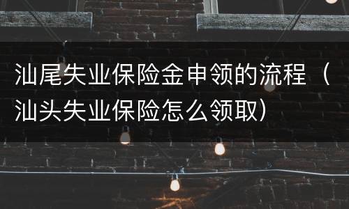 汕尾失业保险金申领的流程（汕头失业保险怎么领取）