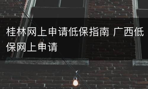 桂林网上申请低保指南 广西低保网上申请