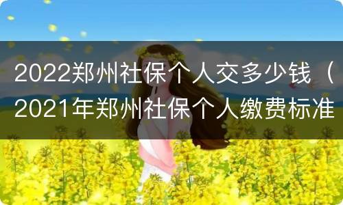 2022郑州社保个人交多少钱（2021年郑州社保个人缴费标准）