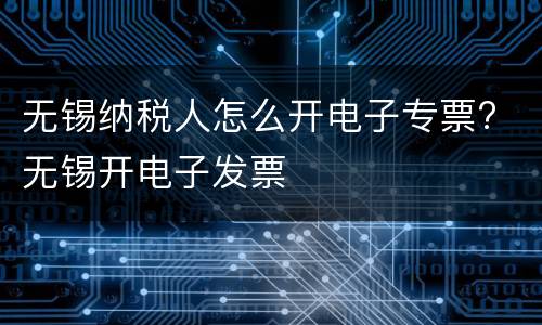 无锡纳税人怎么开电子专票? 无锡开电子发票