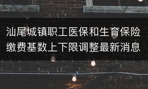 汕尾城镇职工医保和生育保险缴费基数上下限调整最新消息