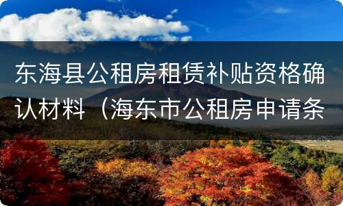 东海县公租房租赁补贴资格确认材料（海东市公租房申请条件）
