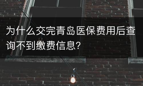 为什么交完青岛医保费用后查询不到缴费信息？