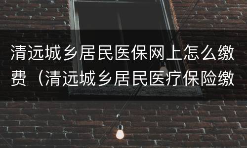 清远城乡居民医保网上怎么缴费（清远城乡居民医疗保险缴费）