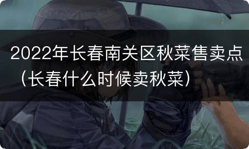2022年长春南关区秋菜售卖点（长春什么时候卖秋菜）
