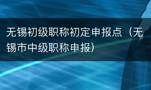 无锡初级职称初定申报点（无锡市中级职称申报）