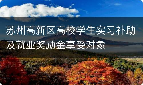 苏州高新区高校学生实习补助及就业奖励金享受对象