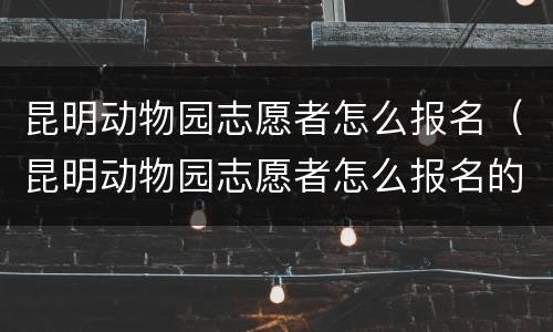 昆明动物园志愿者怎么报名（昆明动物园志愿者怎么报名的）