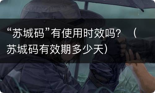 “苏城码”有使用时效吗？（苏城码有效期多少天）