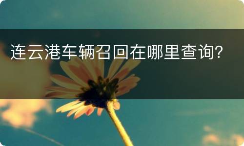 连云港车辆召回在哪里查询？
