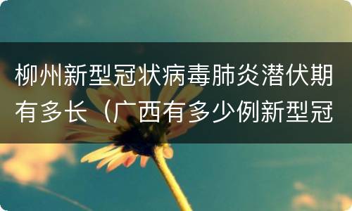 柳州新型冠状病毒肺炎潜伏期有多长（广西有多少例新型冠状病毒肺炎）