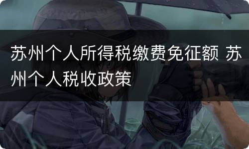 苏州个人所得税缴费免征额 苏州个人税收政策
