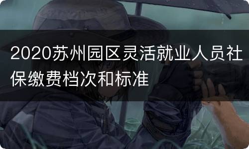 2020苏州园区灵活就业人员社保缴费档次和标准