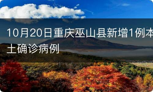 10月20日重庆巫山县新增1例本土确诊病例