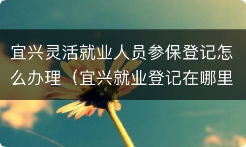 宜兴灵活就业人员参保登记怎么办理（宜兴就业登记在哪里办）