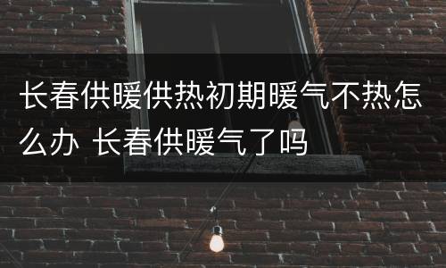 长春供暖供热初期暖气不热怎么办 长春供暖气了吗