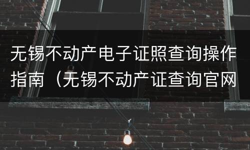 无锡不动产电子证照查询操作指南（无锡不动产证查询官网）