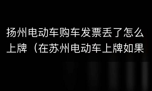 扬州电动车购车发票丢了怎么上牌（在苏州电动车上牌如果发票丢了怎么办啊）