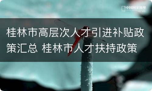 桂林市高层次人才引进补贴政策汇总 桂林市人才扶持政策