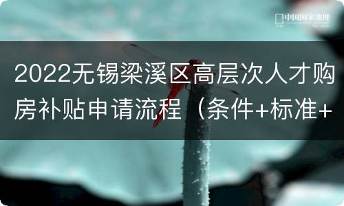 2022无锡梁溪区高层次人才购房补贴申请流程（条件+标准+材料）