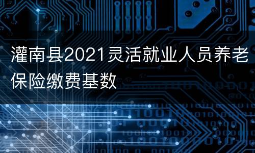 灌南县2021灵活就业人员养老保险缴费基数
