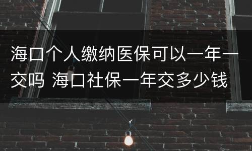 海口个人缴纳医保可以一年一交吗 海口社保一年交多少钱