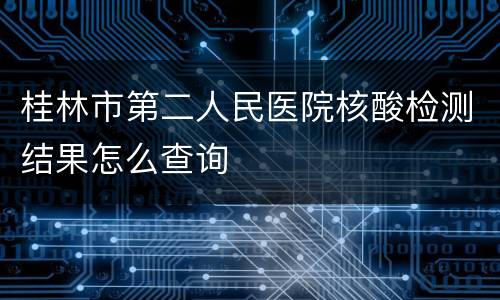 桂林市第二人民医院核酸检测结果怎么查询