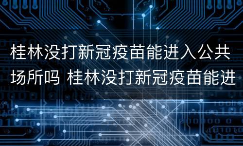 桂林没打新冠疫苗能进入公共场所吗 桂林没打新冠疫苗能进入公共场所吗
