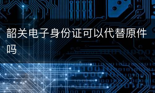 韶关电子身份证可以代替原件吗