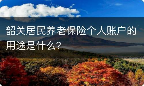 韶关居民养老保险个人账户的用途是什么？