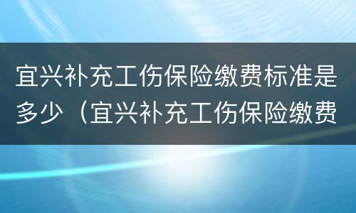 宜兴补充工伤保险缴费标准是多少（宜兴补充工伤保险缴费标准是多少啊）