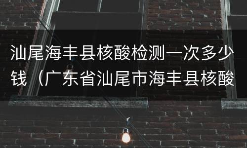 汕尾海丰县核酸检测一次多少钱（广东省汕尾市海丰县核酸检测）