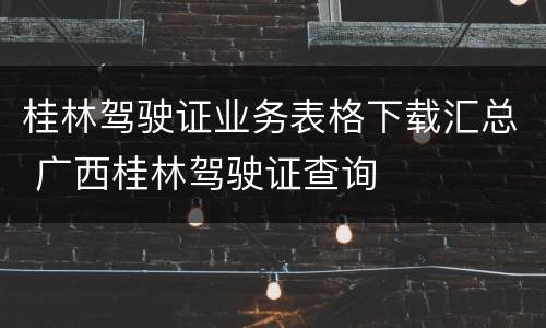 桂林驾驶证业务表格下载汇总 广西桂林驾驶证查询