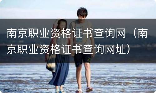 南京职业资格证书查询网（南京职业资格证书查询网址）