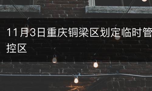 11月3日重庆铜梁区划定临时管控区