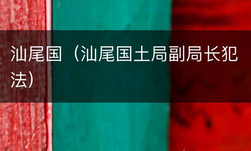 汕尾国（汕尾国土局副局长犯法）