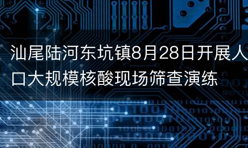 汕尾陆河东坑镇8月28日开展人口大规模核酸现场筛查演练