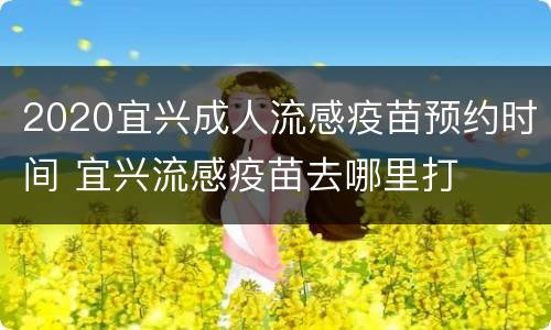 2020宜兴成人流感疫苗预约时间 宜兴流感疫苗去哪里打