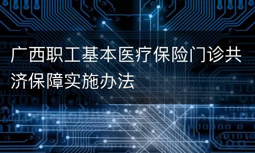 广西职工基本医疗保险门诊共济保障实施办法